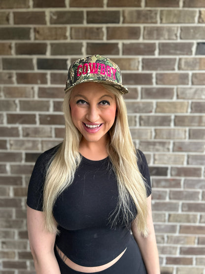 Cowboy Camo Snapback Hot Pink
