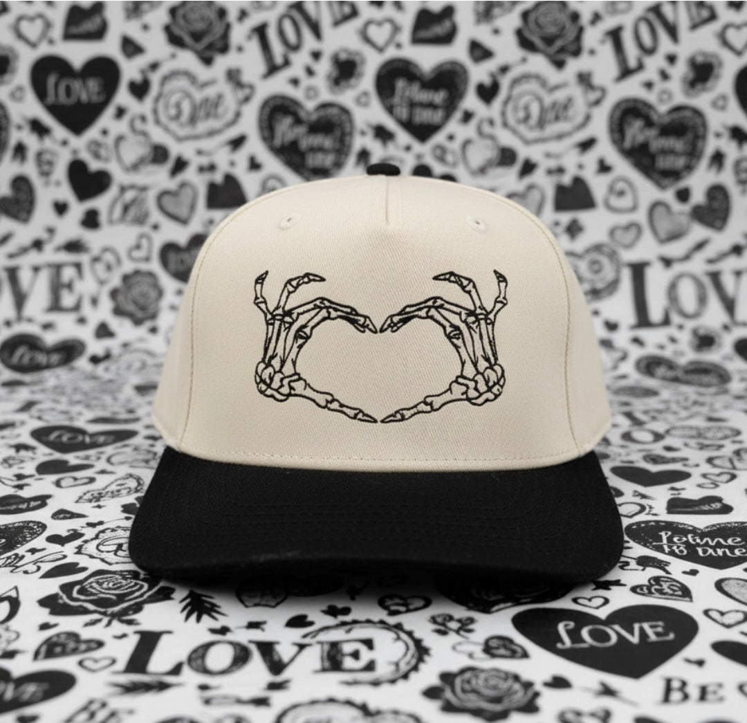 Skeleton Heart Hands Hat
